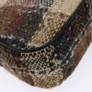 BURBERRY Nova Check Shoulder Bag Wool Beige Auth 137662-16