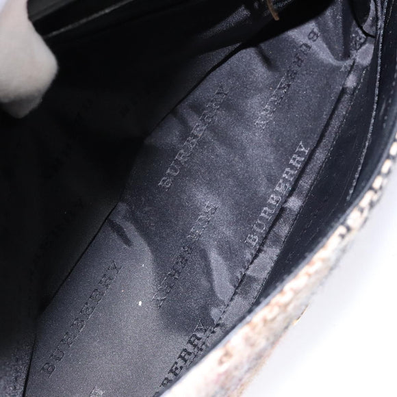 BURBERRY Nova Check Shoulder Bag Wool Beige Auth 137662