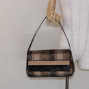 BURBERRY Nova Check Shoulder Bag Wool Beige Auth 137662-20
