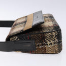 BURBERRY Nova Check Shoulder Bag Wool Beige Auth 137662-4