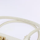 Salvatore Ferragamo Gancini Hand Bag Leather White Gold Auth 137663-8