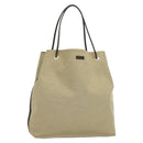 GUCCI Canvas Leather Tote Bag Outlet Beige Gold 257271 Auth 137667-1