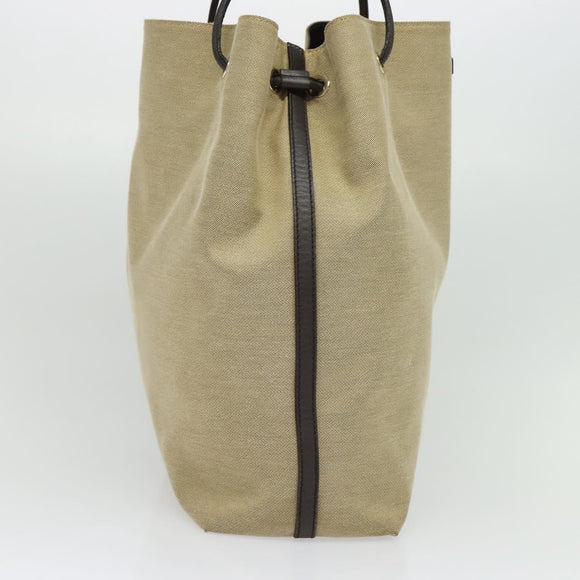 GUCCI Canvas Leather Tote Bag Outlet Beige Gold 257271 Auth 137667
