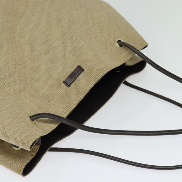 GUCCI Canvas Leather Tote Bag Outlet Beige Gold 257271 Auth 137667