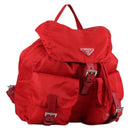 PRADA Backpack Nylon Red Silver Auth 137676-1