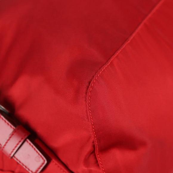 PRADA Backpack Nylon Red Silver Auth 137676
