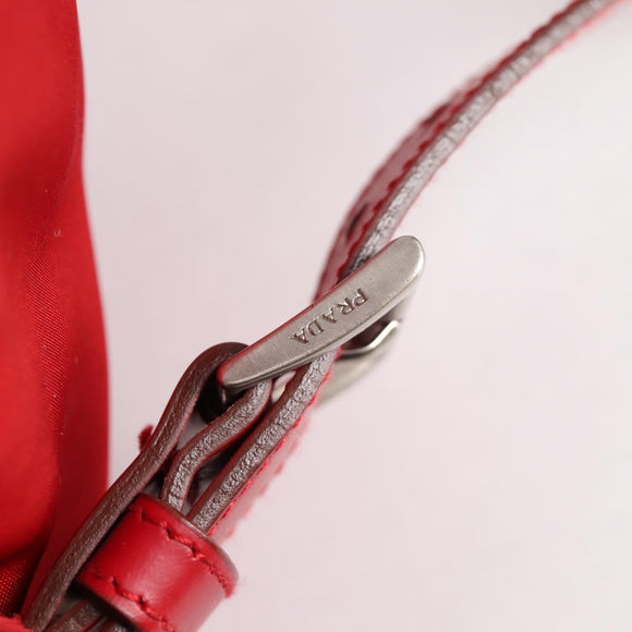 PRADA Backpack Nylon Red Silver Auth 137676