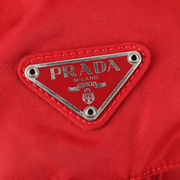 PRADA Backpack Nylon Red Silver Auth 137676
