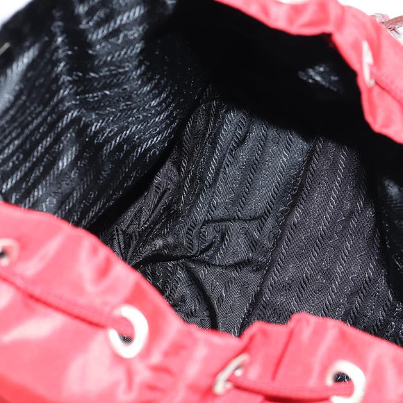 PRADA Backpack Nylon Red Silver Auth 137676