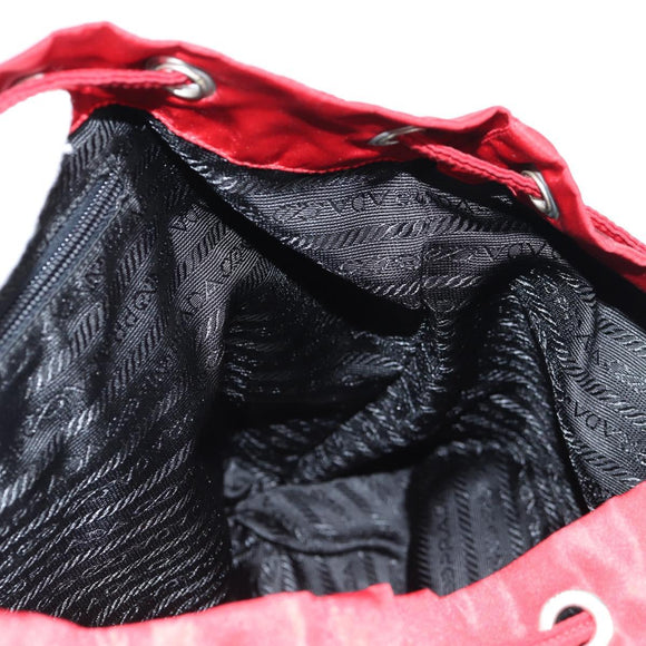PRADA Backpack Nylon Red Silver Auth 137676