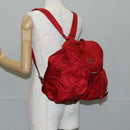 PRADA Backpack Nylon Red Silver Auth 137676-28