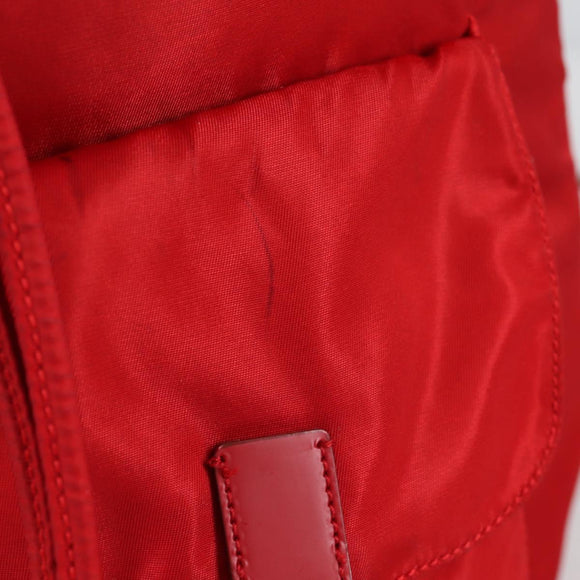 PRADA Backpack Nylon Red Silver Auth 137676