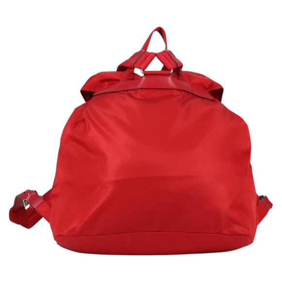 PRADA Backpack Nylon Red Silver Auth 137676