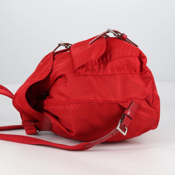 PRADA Backpack Nylon Red Silver Auth 137676