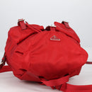 PRADA Backpack Nylon Red Silver Auth 137676-7