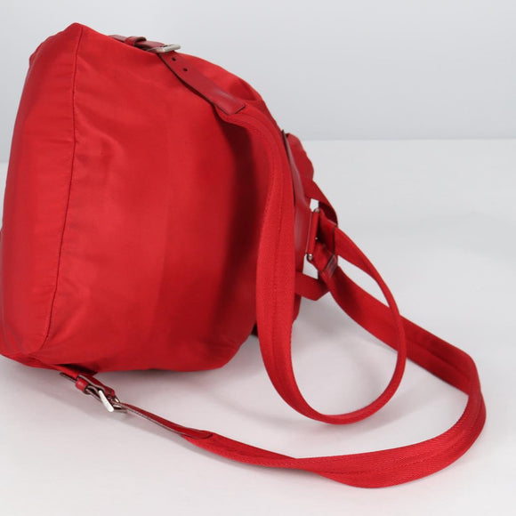 PRADA Backpack Nylon Red Silver Auth 137676