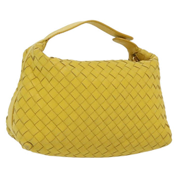 BOTTEGA VENETA INTRECCIATO Hand Bag Leather Yellow Gold Auth 137677
