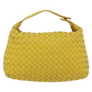BOTTEGA VENETA INTRECCIATO Hand Bag Leather Yellow Gold Auth 137677-13