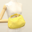 BOTTEGA VENETA INTRECCIATO Hand Bag Leather Yellow Gold Auth 137677-21