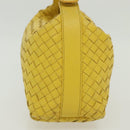 BOTTEGA VENETA INTRECCIATO Hand Bag Leather Yellow Gold Auth 137677-3