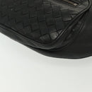 BOTTEGA VENETA INTRECCIATO Waist Bag Leather Black Silver Auth 137678-14