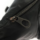 BOTTEGA VENETA INTRECCIATO Waist Bag Leather Black Silver Auth 137678-17