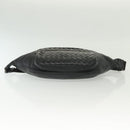BOTTEGA VENETA INTRECCIATO Waist Bag Leather Black Silver Auth 137678-5