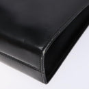 Salvatore Ferragamo Gancini Chain Shoulder Bag Leather Black Gold Auth 137680-9