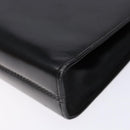 Salvatore Ferragamo Gancini Chain Shoulder Bag Leather Black Gold Auth 137680-15