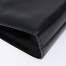 Salvatore Ferragamo Gancini Chain Shoulder Bag Leather Black Gold Auth 137680-16