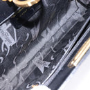 Salvatore Ferragamo Gancini Chain Shoulder Bag Leather Black Gold Auth 137680-11