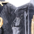 Salvatore Ferragamo Gancini Chain Shoulder Bag Leather Black Gold Auth 137680-17