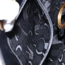 Salvatore Ferragamo Gancini Chain Shoulder Bag Leather Black Gold Auth 137680-19