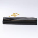 Salvatore Ferragamo Gancini Chain Shoulder Bag Leather Black Gold Auth 137680-5