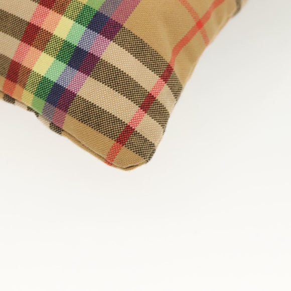 BURBERRY Nova Check Document Case Canvas Beige Gold Auth 137682