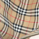 BURBERRY Nova Check Document Case Canvas Beige Gold Auth 137682-10