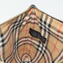 BURBERRY Nova Check Document Case Canvas Beige Gold Auth 137682-17