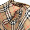 BURBERRY Nova Check Document Case Canvas Beige Gold Auth 137682-11