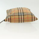 BURBERRY Nova Check Document Case Canvas Beige Gold Auth 137682-4