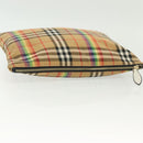 BURBERRY Nova Check Document Case Canvas Beige Gold Auth 137682-5