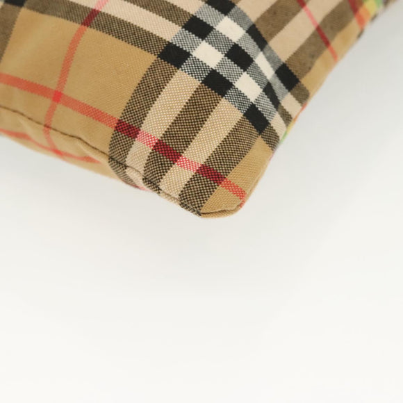 BURBERRY Nova Check Document Case Canvas Beige Gold Auth 137682