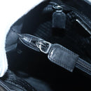 PRADA Hand Bag Leather Black Silver Auth 137694-18
