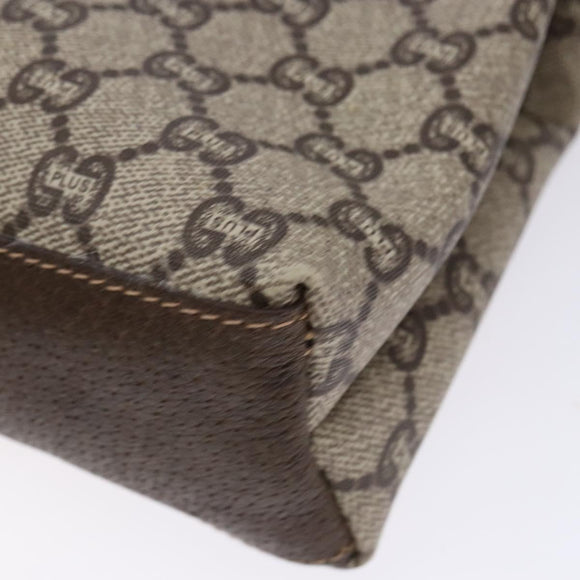 GUCCI GG Plus Supreme Shoulder Bag PVC Beige Gold Auth 137701