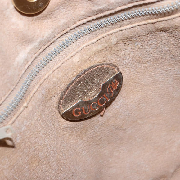 GUCCI GG Plus Supreme Shoulder Bag PVC Beige Gold Auth 137701