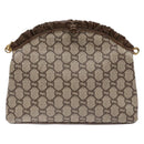 GUCCI GG Plus Supreme Shoulder Bag PVC Beige Gold Auth 137701-2