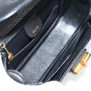 GUCCI Bamboo Hand Bag Leather Black Gold 001 1781 1577 0 Auth 137706A-11