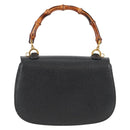 GUCCI Bamboo Hand Bag Leather Black Gold 001 1781 1577 0 Auth 137706A-2