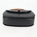 GUCCI Bamboo Hand Bag Leather Black Gold 001 1781 1577 0 Auth 137706A-5
