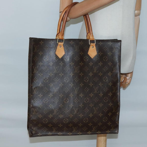 LOUIS VUITTON Monogram Sac Plat Hand Bag M51140 LV Auth 137711