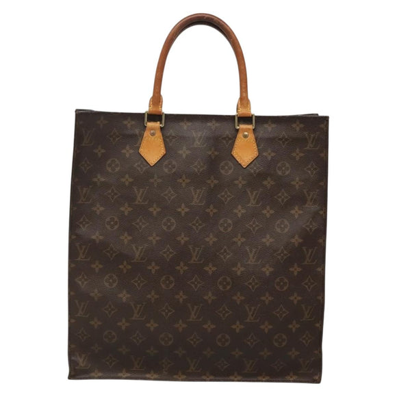 LOUIS VUITTON Monogram Sac Plat Hand Bag M51140 LV Auth 137711